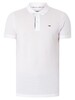 Tommy Jeans Slim Placket Polo Shirt - White