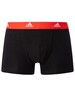 Adidas 3 Pack Active Flex Trunks - Black/Red