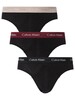 Calvin Klein 3 Pack Hip Briefs - Black (Black/Tawny Port/Porpoise)