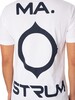 MA.STRUM Oversized Back Logo Print T-Shirt - Optic White