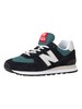 New Balance 574 Suede Trainers - Black/Green