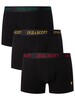 Lyle & Scott 3 Pack Barclay Trunks - Black (Red/Yellow/Green)
