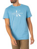 Calvin Klein Jeans Disrupted Outline T-Shirt - Dusk Blue