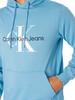 Calvin Klein Jeans Seasonal Monologo Pullover Hoodie - Dusk Blue