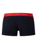 Tommy Hilfiger 3 Pack Signature Cotton Essentials Trunks - Black (Fierce Red/Well Water/Anchor Blue)