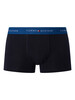Tommy Hilfiger 3 Pack Signature Cotton Essentials Trunks - Black (Fierce Red/Well Water/Anchor Blue)