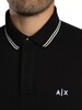 Armani Exchange Double Trim Logo Polo Shirt - Black