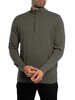 Barbour Cotton Half Zip Knit - Olive Marl