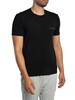 Emporio Armani 2 Pack Stretch Cotton Lounge T-Shirts - Black/Black
