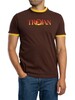 Trojan Logo Ringer T-Shirt - Chocolate