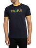 Trojan Logo Ringer T-Shirt - Navy