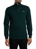 GANT Superfine Lambswool Half Zip Knit - Tartan Green