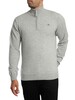 GANT Superfine Lambswool Half Zip Knit - Grey Melange
