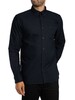 Lyle & Scott Tonal Eagle Plain Oxford Shirt - Dark Navy