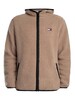 Tommy Jeans Regular Badge Teddy Zip Fleece - Coastal Taupe
