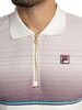 Fila Paco Zip Velour Polo Shirt - Gardenia/Fig/Milky Blue