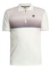 Fila Paco Zip Velour Polo Shirt - Gardenia/Fig/Milky Blue