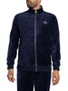 Sergio Tacchini Court Velour Track Jacket - Maritime Blue/Gardenia