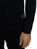 Trojan Colour Block Longsleeved Zip Polo Knit - Navy