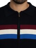 Trojan Colour Block Longsleeved Zip Polo Knit - Navy