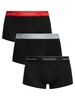 Calvin Klein 3 Pack Icon Low Rise Trunks - Black ( Red/Grey/Black)